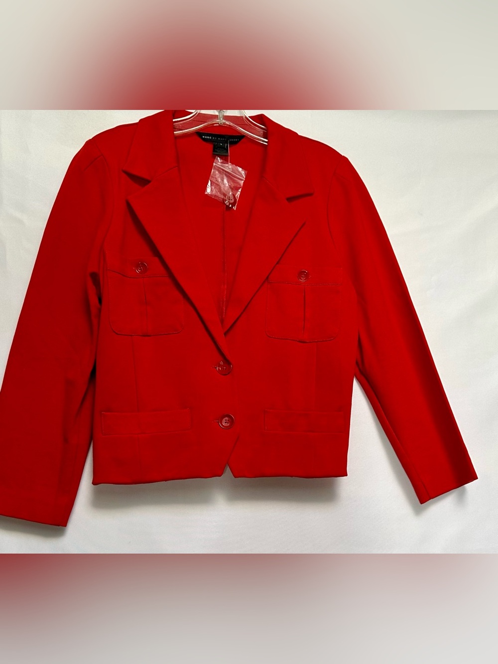 BRAND NEW MARC JACOBS BLAZER LARGE CROPPED JACKET MILITARY STYLE TANGERINE RED